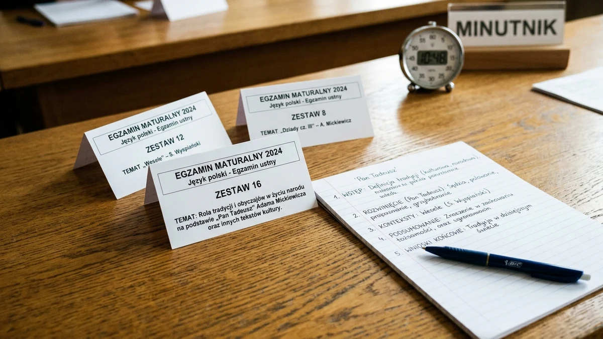 Zestawy zadań jawnych na maturę ustną z języka polskiego i schemat planowania wypowiedzi